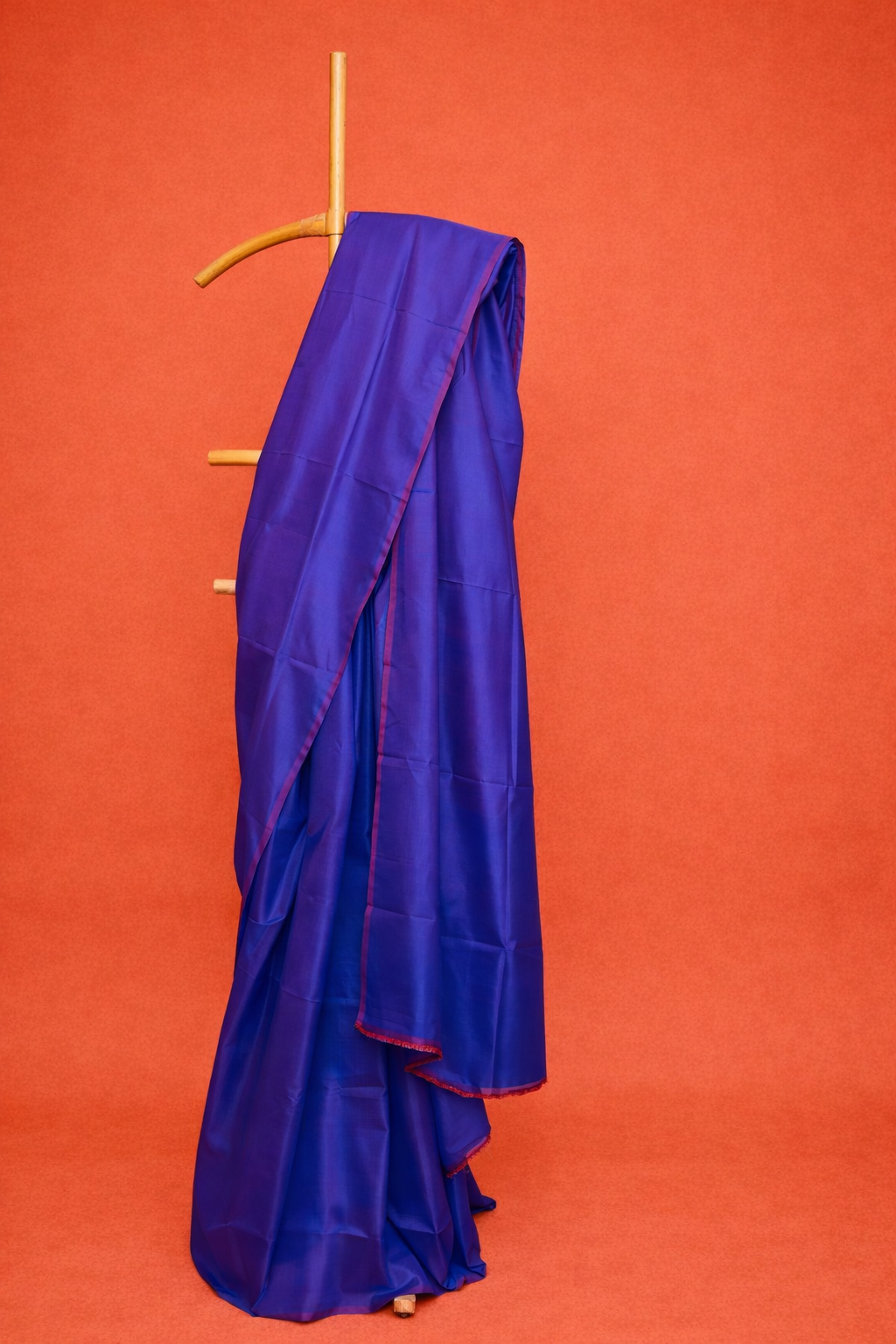 Royal Blue single colored pure silk saree
