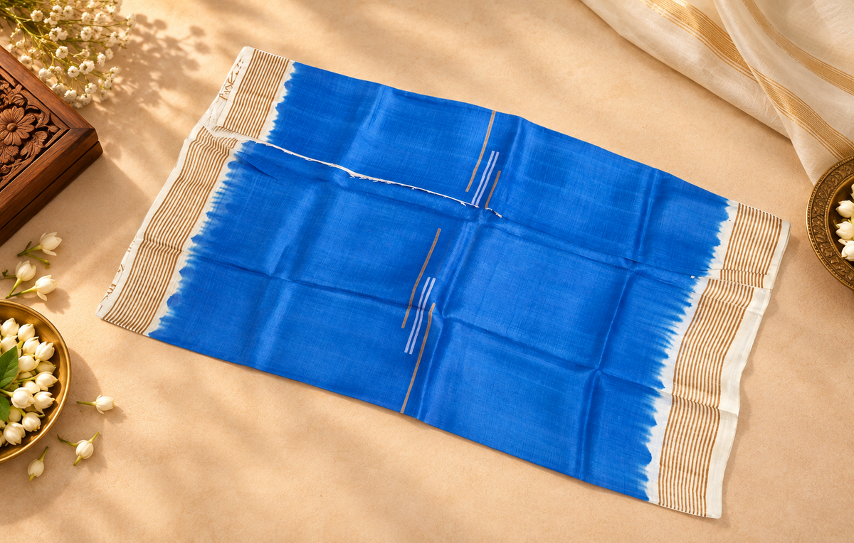 Indigo Heritage – Hand Block Printed Garad Silk