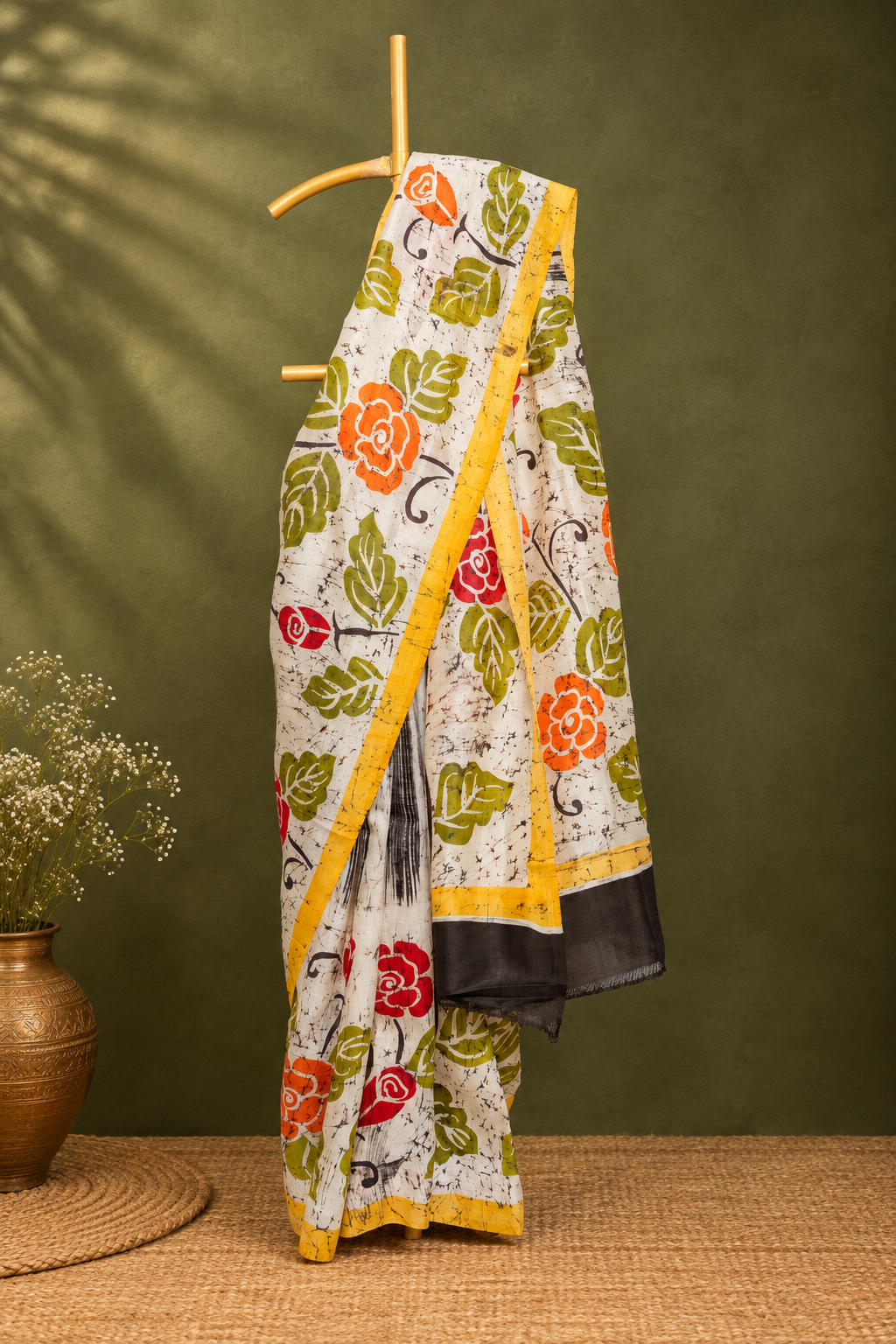 Garden of Bengal Batik Prinnt Silk Saree