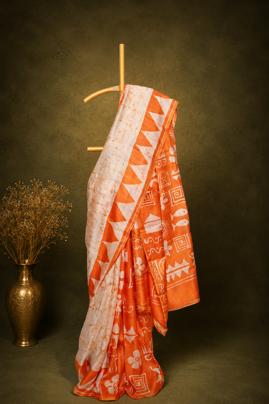 Sunset Stories Batik Silk Saree