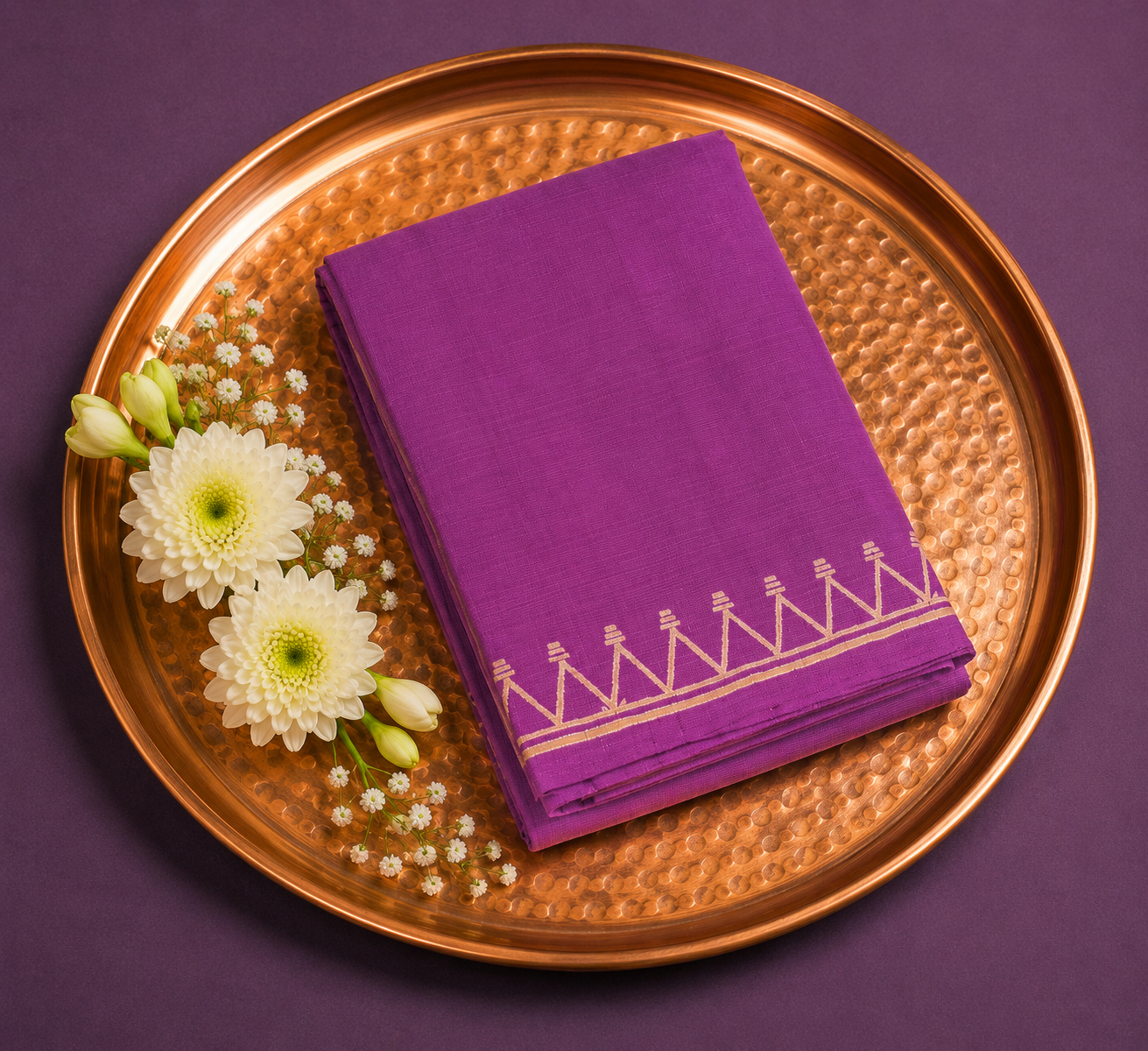 Regal Purple colored Dupion Silk Saree