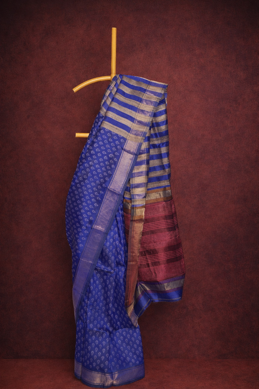 Royal blue colored garad saree