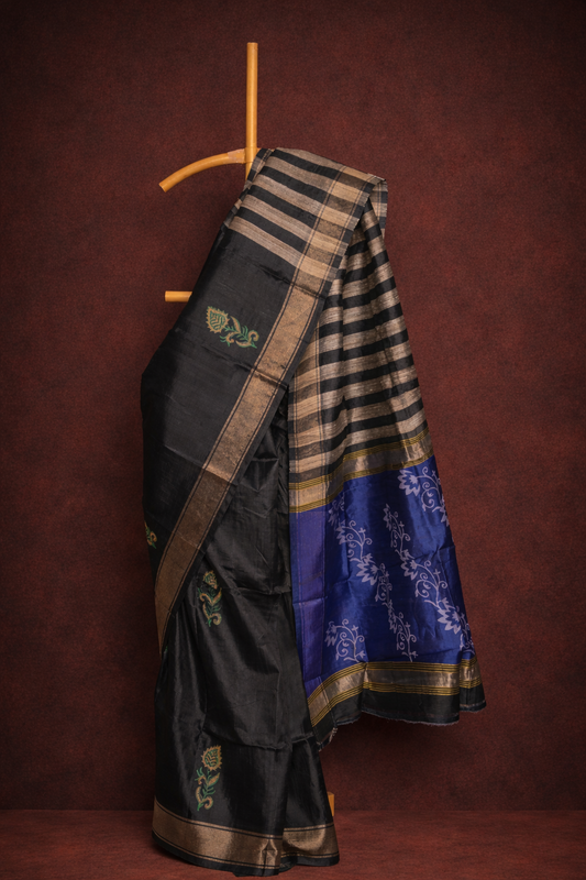 Elegant black colored garad saree